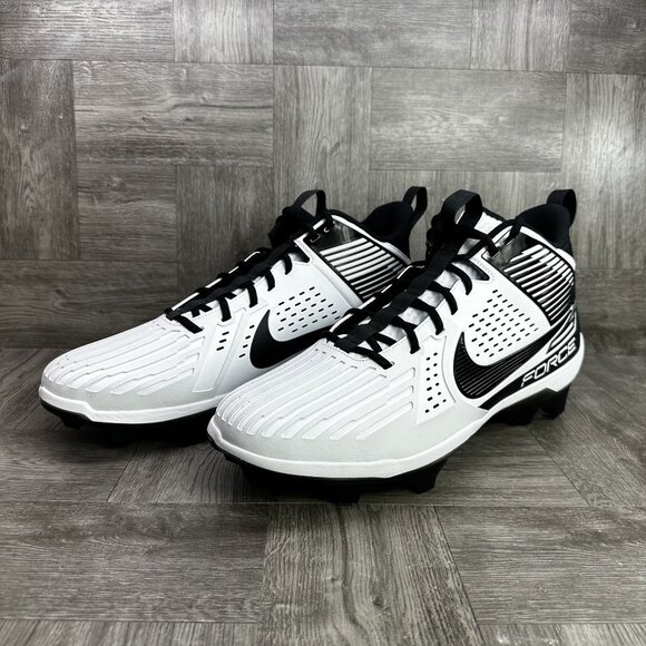 Nike Alpha Menace Strong Men's size 15 White Black Football Cleats DA5453-101 - Picture 6 of 8